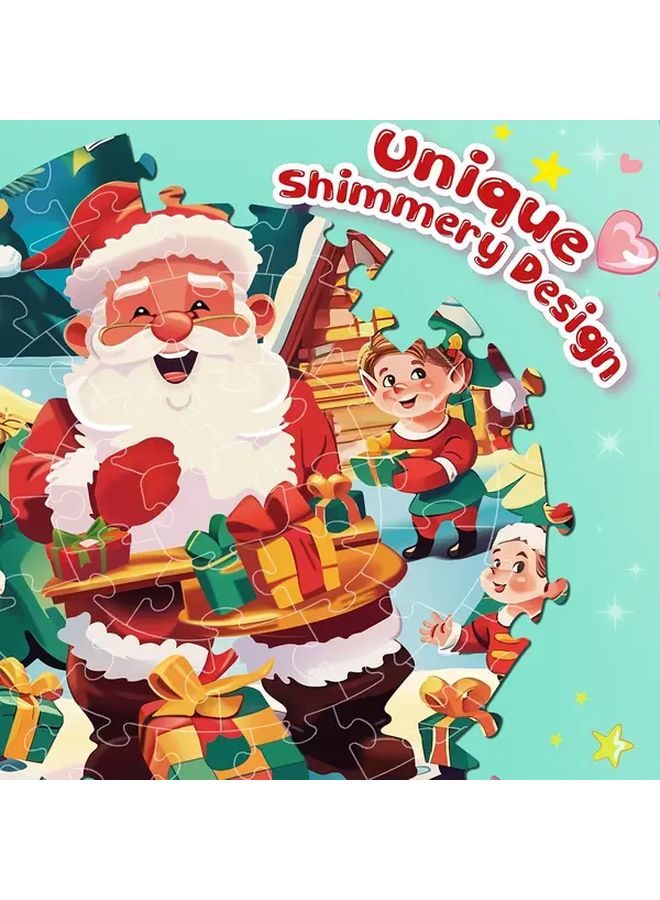 Christmas Puzzle One Box Giant 72 Pcs Round Floor Puzzle For Kids Family Activity - Image 3